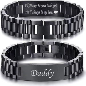 Men Stainless Steel Watch Band Style Bracelet President Link Chain Polished Geometric Fashion Jewelry For Him