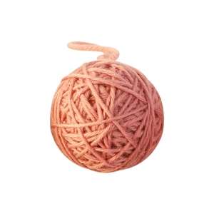 Pinkish orange wool yarn Christmas ball ornament for DIY tree decoration and festive scenes