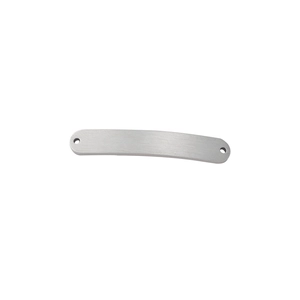 Curved brushed stainless steel bar connector for DIY bracelet making and engraving