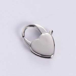 Polished stainless steel heart-shaped lobster clasp for DIY jewelry making and necklaces