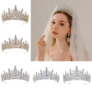 Luxury Bridal Crown Tiara For Women Alloy Rhinestone Crystal Wedding Prom Birthday Party Hair Accessories Baroque Princess