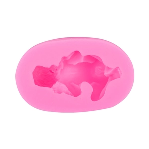 Moule en silicone liquide rose 3D en forme de bébé pour gâteaux et savons artisanaux