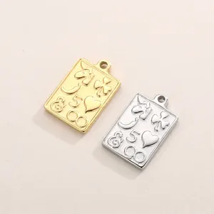 Rectangular Charms Stainless Steel Unicorn Heart Clover Infinity Symbols Pendants For DIY Jewelry Making Findings Accessories