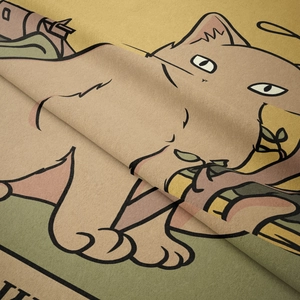 Detail showing the ultra-soft microfiber texture and high-quality stitching of the tapestry
