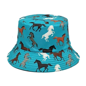 Cappello Da Pescatore Reversibile In Poliere Con Stampa Cavalli Protezione Solare All'aperto Per Uomo E Donna