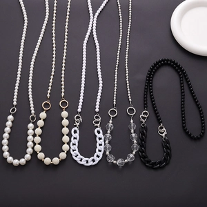 Acrylic Beaded Chain Crossbody Phone Lanyard Detachable Bag Strap Faux Artificial Pearl Decorative Pendant DIY