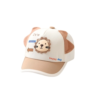 Casquette de baseball pour bébé avec lion de dessin animé et oreilles pour 1-2 ans