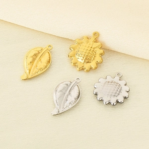 Sunflower Leaf Pendants 304 Stainless Steel Hollow Plant Design DIY Jewelry Making Findings Necklace Accessories