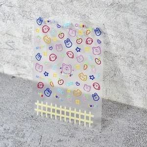 Cute Japanese 5D cartoon nail art stickers with bear, rabbit and fruit patterns on PET