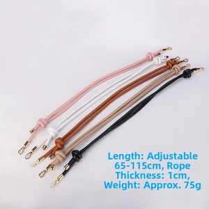 Adjustable woven leather shoulder straps for bags with gold lobster clasps in five colors