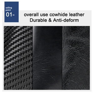 Detailed comparison of cowhide leather textures including woven and smooth grain finish