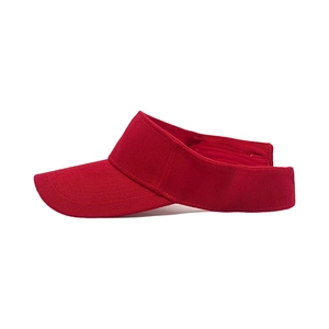 Unisex red sun visor hat for outdoor sports with breathable cotton twill fabric