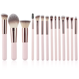 Pennelli Per Trucco Professionali Manico In Legno Fibre Sintetiche Fondotinta Ombretto Viaggio Portatile Kit Bellezza