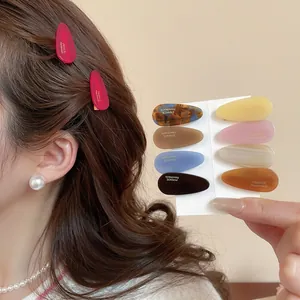 Pince À Cheveux Élégante En Acrylique En Forme De Goutte Épingle À Cheveux Ovale Barrette Latérale Pour Femmes Style Fait Main