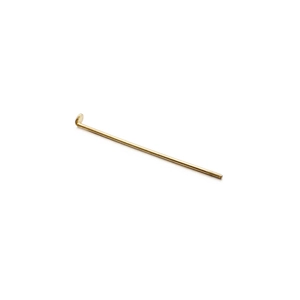 Golden stainless steel flat head pins for DIY jewelry making on white background