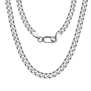 Close-up of S925 and Italy hallmark engraving on silver Cuban link necklace clasp