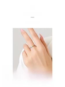 Detailed close-up of S925 sterling silver ring featuring colorful enamel heart charms