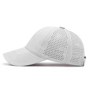 Quick-dry breathable baseball cap with laser-perforated holes for sun protection