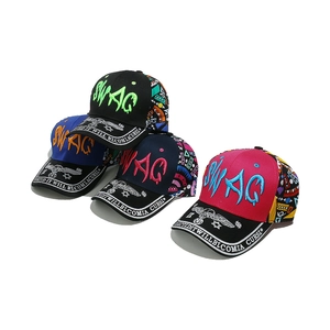 Graffiti baseball caps with SWAG embroidery and sun protection in multiple colors