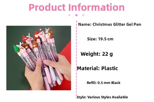 Dettagli delle penne glitterate di Natale 0,5mm con figure festive e sabbia mobile