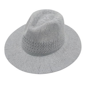 Women Classic Panama Fedora Hat Wide Brim Woven Straw Breathable Hollow Out Foldable Sun Protection Beach Summer Style