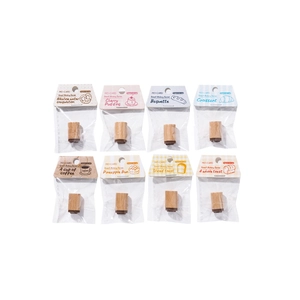 Bakery series beechwood stamp set with 8 cute cartoon designs including bread and coffee