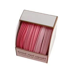 Seamless gradient pink elastic hair ties set in a minimalist white gift box