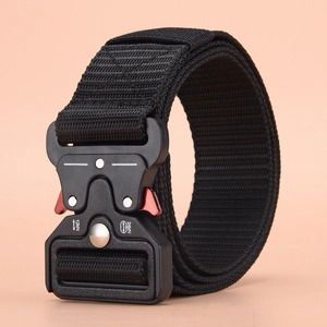 Tactical Belt For Men Nylon Webbing Heavy Duty Quick Release Metal Buckle Outdoor Military Style Hiking Climbing
