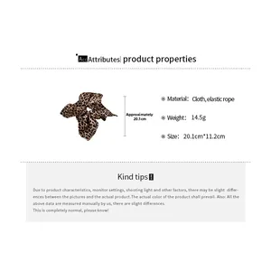 Guide des tailles détaillé pour chouchou léopard marron avec dimensions et poids exacts