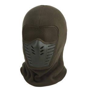 Passamontagna invernale da ciclismo verde oliva scuro con maschera traspirante
