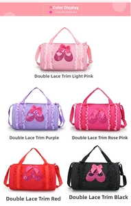 Waterproof ballet dance bags for girls in five colors with sequin shoes and ruffles