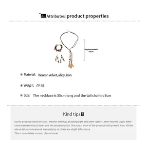 Detailed view of bohemian jewelry set featuring leaf tassels and bronze waterdrop pendants
