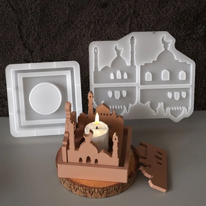 DIY silicone mold for Easter castle candle holder and palace resin desktop ornament