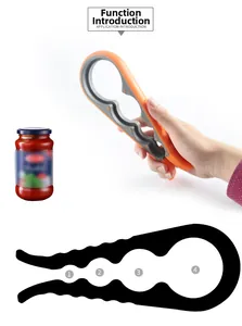 Detail showing 4-in-1 multi-size opener with ergonomic handle for various jar lids