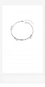 Dettaglio del bracciale fiocco in argento S925 con dimensioni 15+5cm e peso di 2,9g