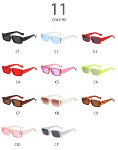 Collection of eleven oversized rectangle sunglasses in various colors and styles