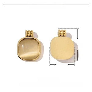 Detailed view of heart-shaped natural stone pendant with dimensions and weight info