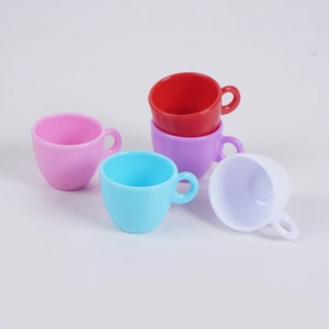 Miniature colorful dollhouse coffee cups in 5 colors for DIY craft and play sets