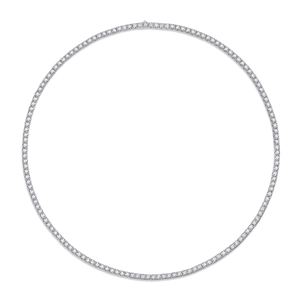 Luxuriöse S925 Sterling Silber Tenniskette mit einer durchgehenden Reihe Moissanit
