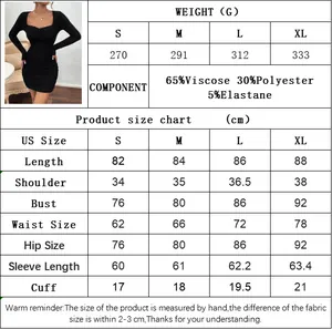 Guía de tallas detallada y composición de materiales para el vestido corto de punto encaje