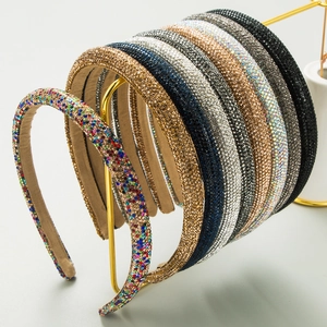Luxus Voll Strass Schmaler Haarreif Für Damen Barock Glänzender Kristall Haarbügel Gepolstert Anti-Rutsch Haarschmuck Für Alltag Party