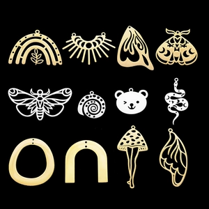 Stainless Steel DIY Jewelry Pendants Animal Butterfly Snake Bear Moth Rainbow For Necklace Earring Making Accessories