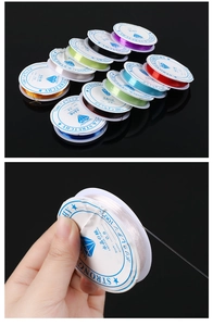 0.8mm crystal stretchy thread for jewelry making, showing multiple colors and high elasticity