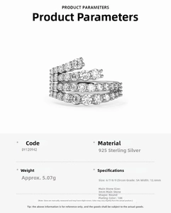 Detailed macro view showing the S925 sterling silver multilayer ring with zircon stones