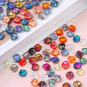 Irregular gradient crystal glass beads in vibrant colors for DIY jewelry and necklaces