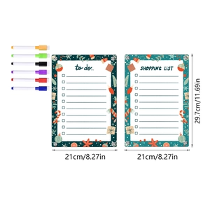 A4 magnetic acrylic weekly calendar set with 6 markers and Christmas theme shopping list