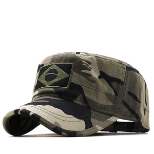 Brazil Flag Embroidery Cadet Cap Cotton Military Patrol Hat Camouflage Outdoor Sun Protection Adjustable For Men