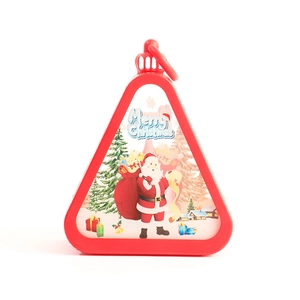 Christmas lantern with Santa Claus illustration and Merry Christmas text on white background