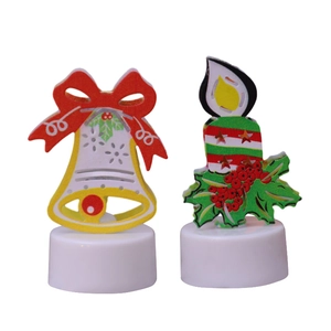 Creative Christmas LED candle and bell lights with festive Santa and snowman motifs