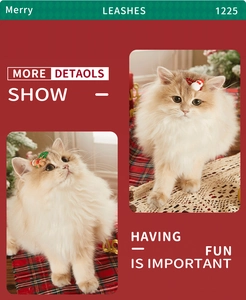 Detail of Christmas pet hair clips featuring Santa and gingerbread man for cats and dogs